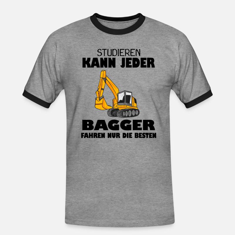 Bagger Baggerfahrer Spruch - Männer Kontrast-T-Shirt - Grau meliert/Schwarz