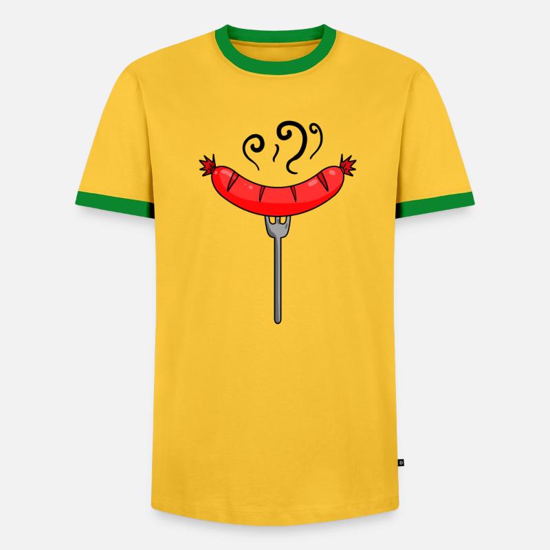 Wurst Currywurst Fleisch Bratwurst Grillwurst - Männer Kontrast-T-Shirt - undefined