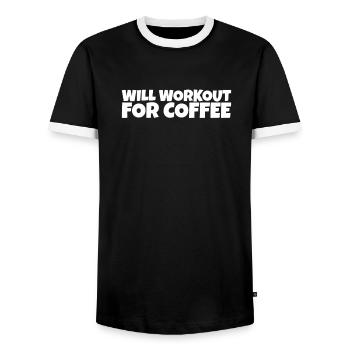 Fitness Weightlifting Athlete Coffee Lover Gift - Männer Kontrast-T-Shirt - Schwarz/Weiß - Vorne - AI Model Female 172 light (172cm) & AI Model Male 178 light (178cm)