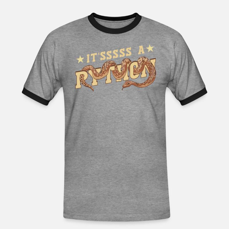 Itsssss a Python - Männer Kontrast-T-Shirt - Grau meliert/Schwarz