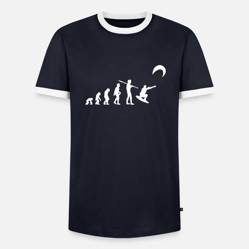 Kitersurfer Evolution Kiteboarding Kitesurfing - Men's Ringer Shirt - undefined
