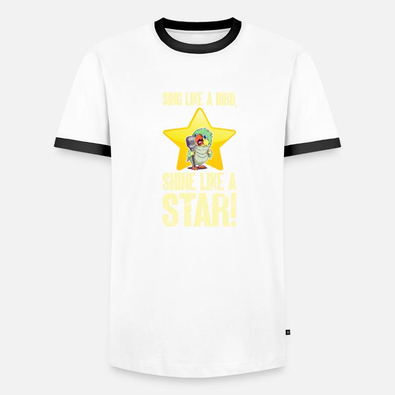 Oiseau comique au micro : Sing & Shine T-shirt contrasté Homme