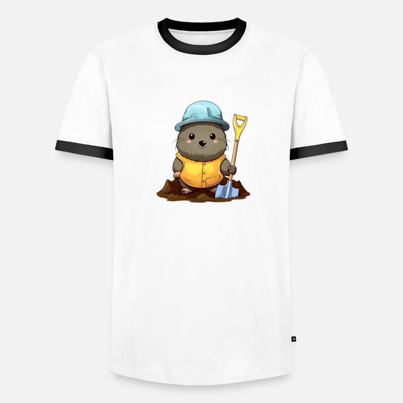 Constructeur de taupe mignon T-shirt contrasté Homme