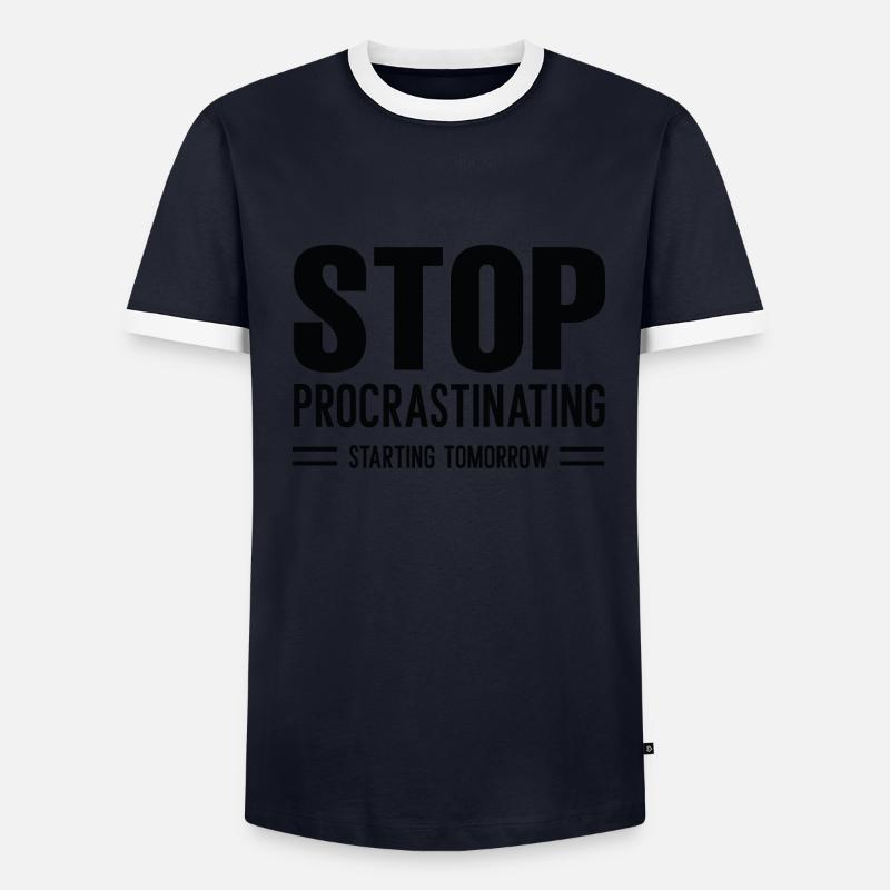Arrêtez de procrastiner à partir de demain T-shirt contrasté Homme