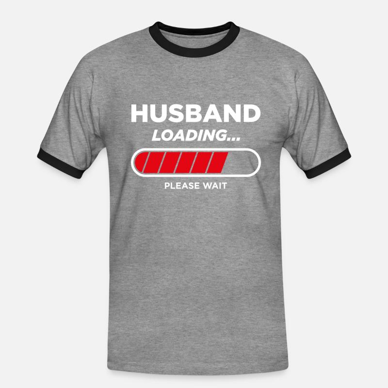 Ehemann Loading - Männer Kontrast-T-Shirt - Grau meliert/Schwarz