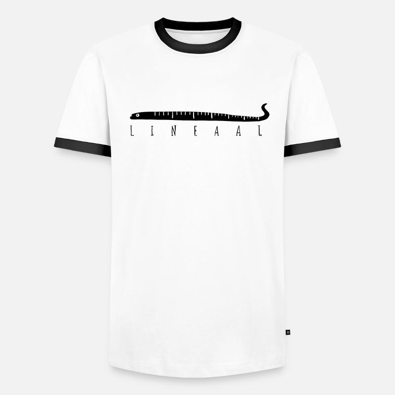 Lineaal Männer Kontrast-T-Shirt