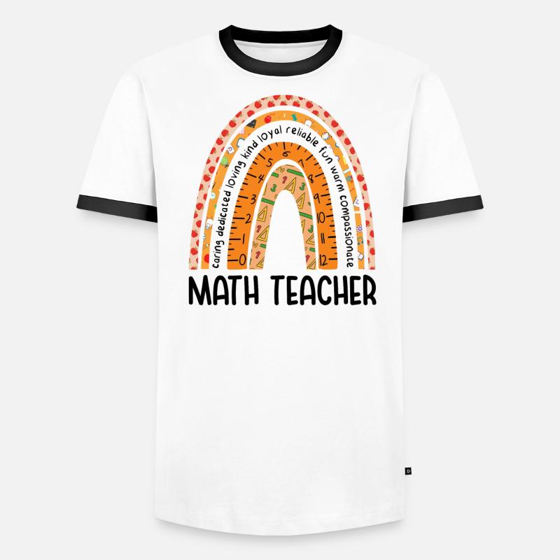 Math Teacher Vintage Rainbow T-shirt contrasté Homme