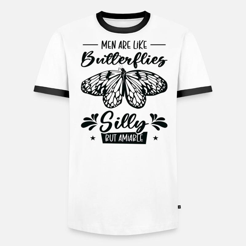 Papillon céleste Silly Men Aimable Insect Fan T-shirt contrasté Homme