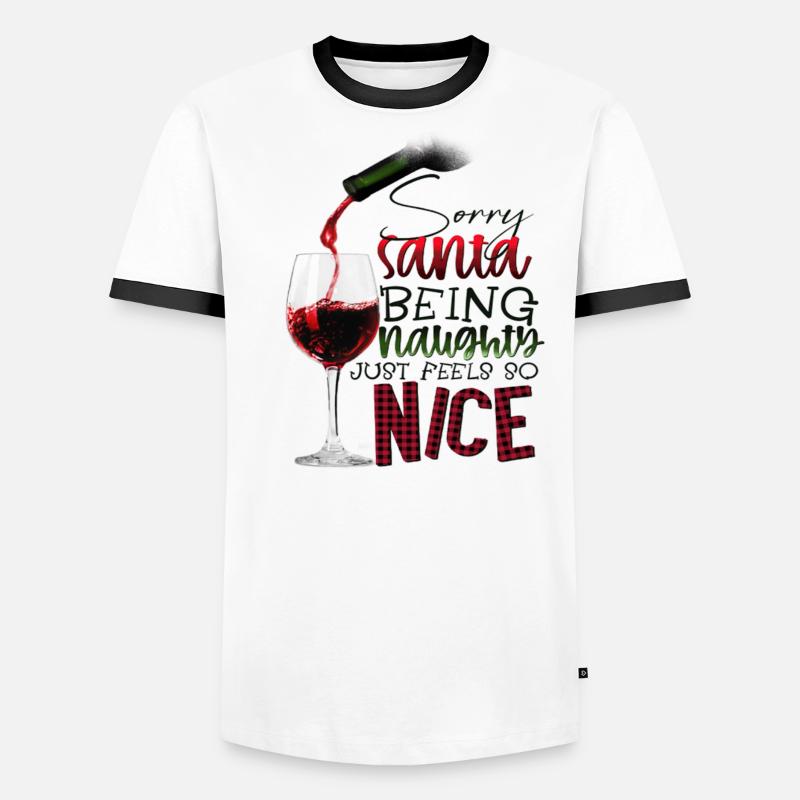 Naughty Wine Drinker Men's Ringer Shirt