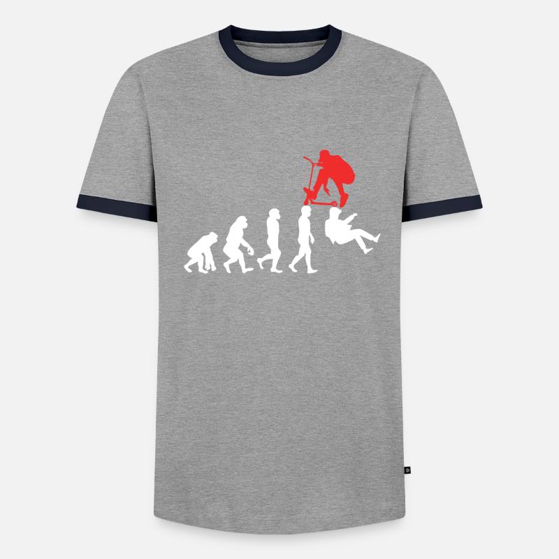 Stunt Scooter Evolution - Männer Kontrast-T-Shirt - Grau meliert/Schwarz