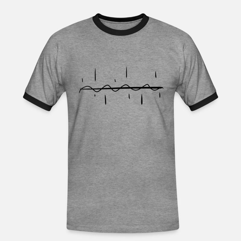 wave line stroke pattern wavy - Men's Ringer Shirt - heather grey/black