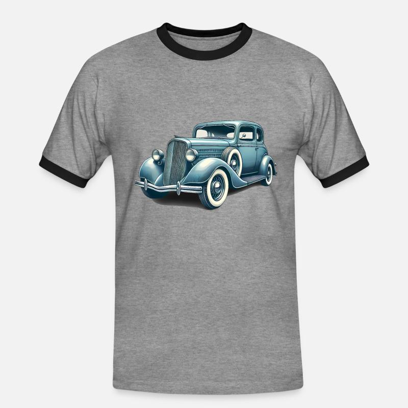 Oldtimer Oldtimer Illustration - Männer Kontrast-T-Shirt - Grau meliert/Schwarz