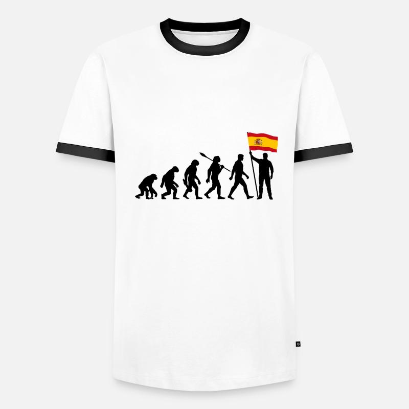 Spanien - Evolution - Flagge - Nation Männer Kontrast-T-Shirt