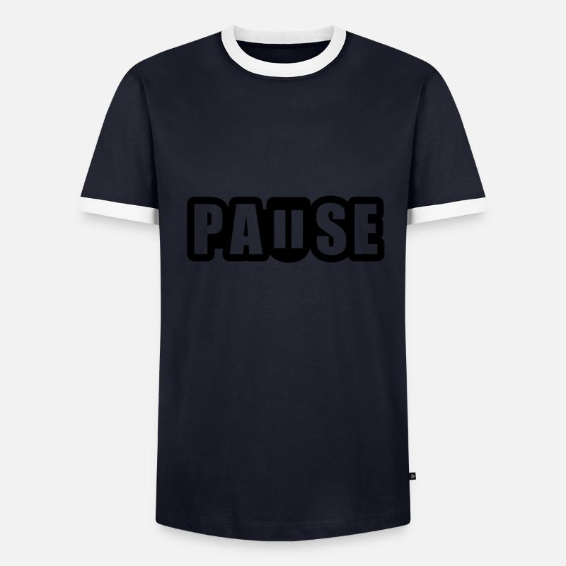 Bouton pause-pause-pause T-shirt contrasté Homme