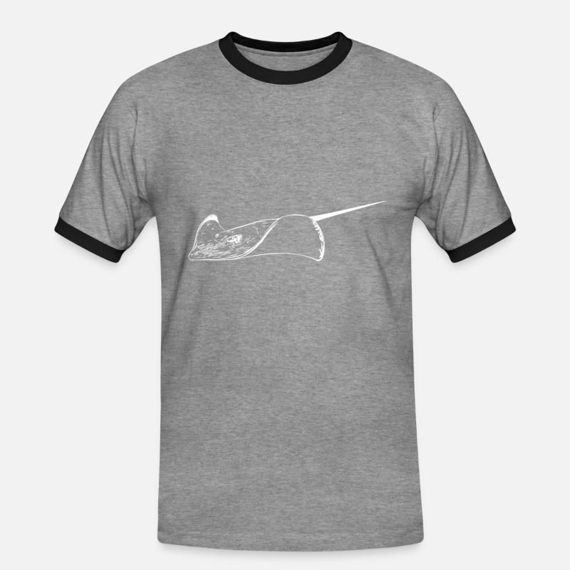 Stingrays in elegant flight - Men's Ringer Shirt - heather grey/black