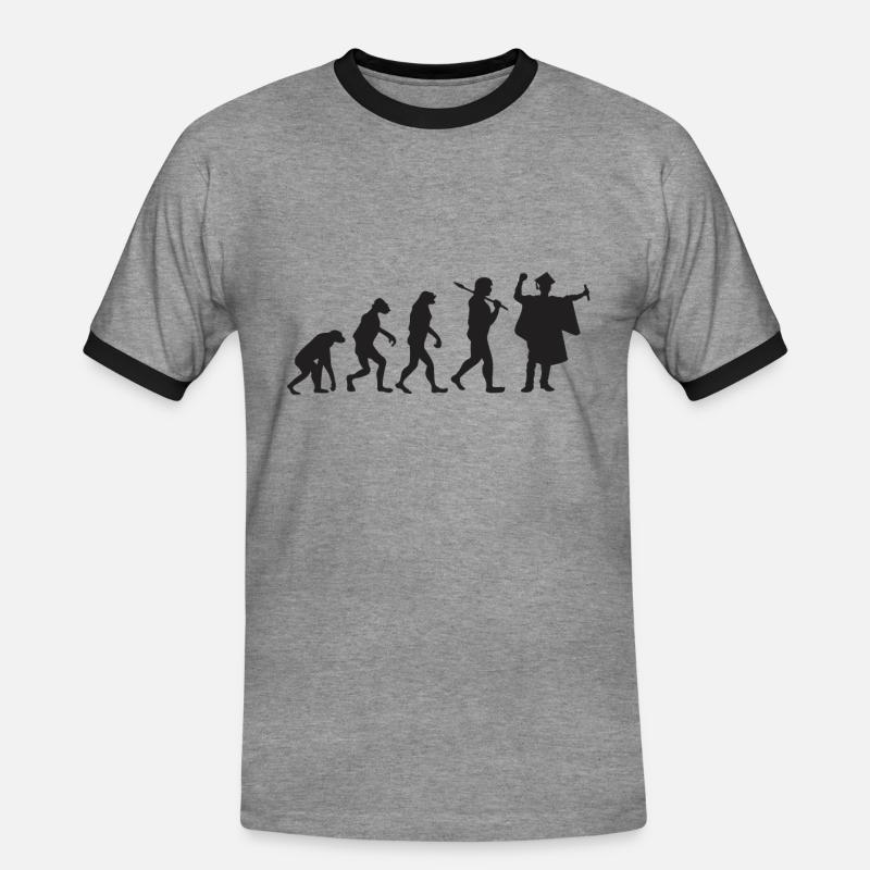 Abschlussfeier - Evolution - Geschenk - Männer Kontrast-T-Shirt - Grau meliert/Schwarz