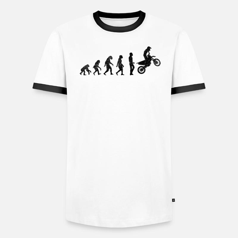 Motocross Evolution Geschenk Männer Kontrast-T-Shirt