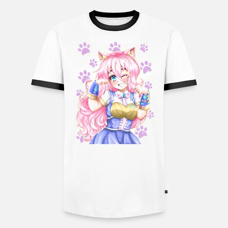 Neko Mädchen Männer Kontrast-T-Shirt