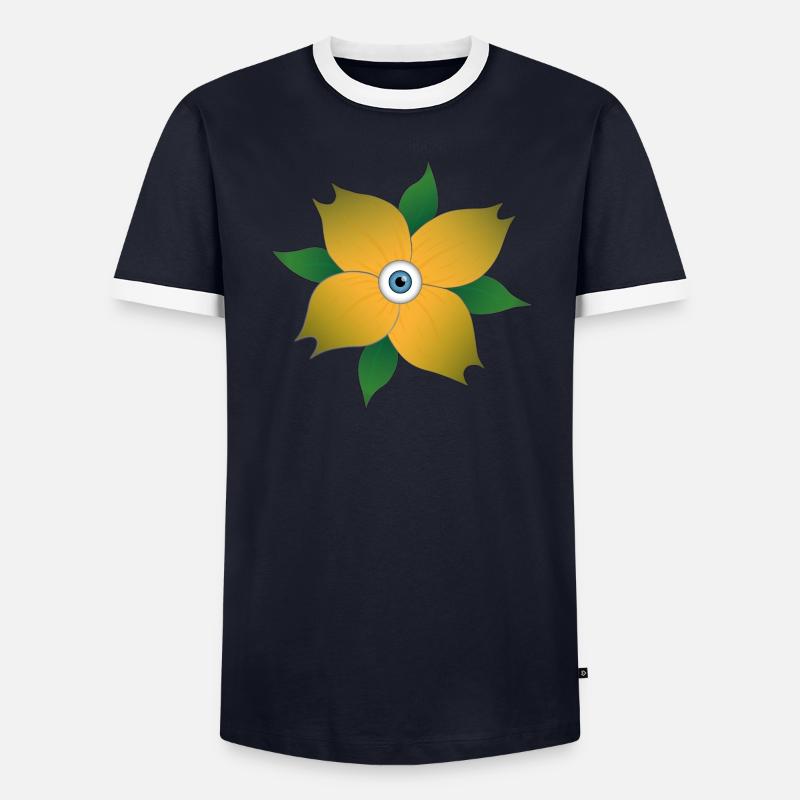 Blume - Auge Männer Kontrast-T-Shirt