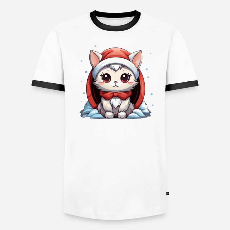 Design de Noël de chat - Style Kawaii T-shirt contrasté Homme
