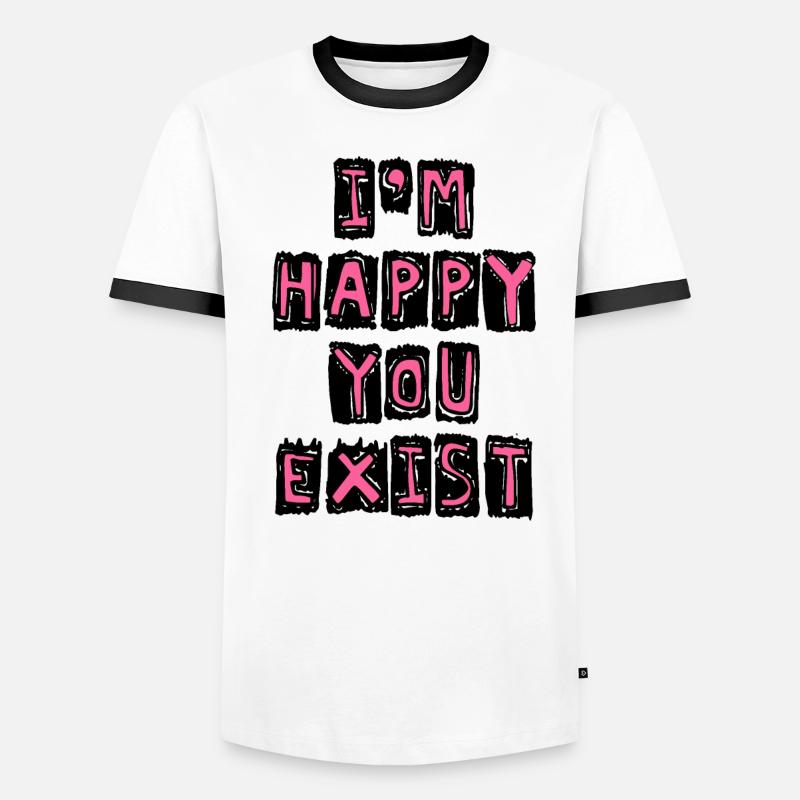Je suis content que tu existes T-shirt contrasté Homme