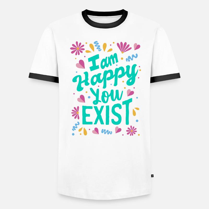 Je suis content que tu existes T-shirt contrasté Homme