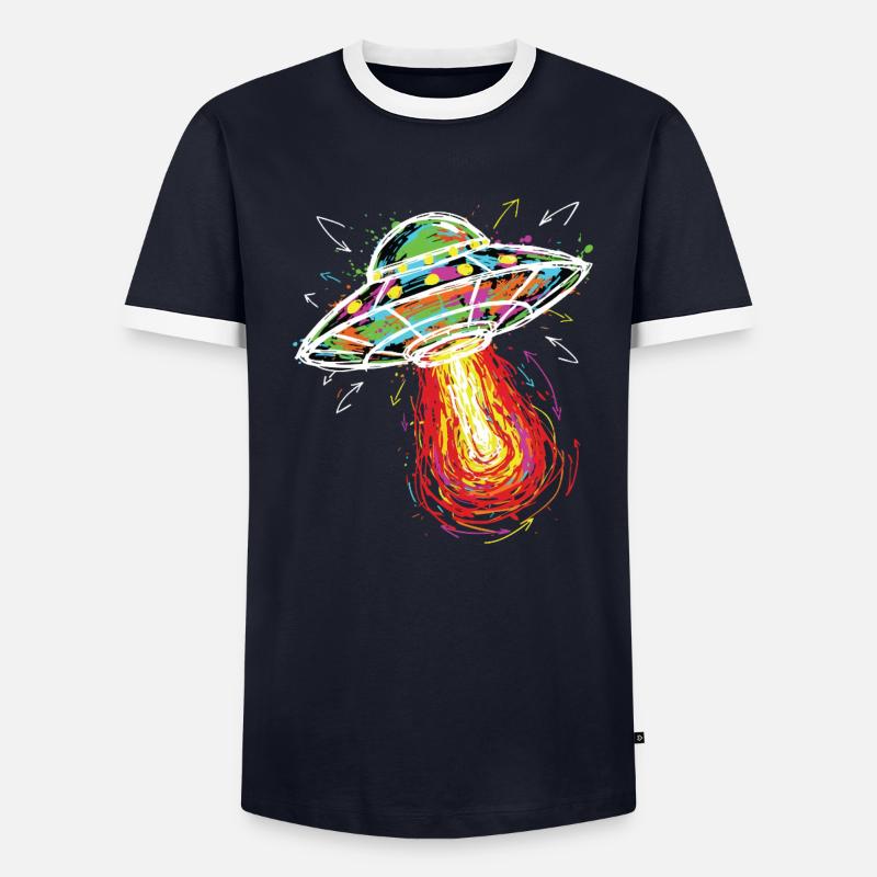 UFO Space Scribble Scribble Color Men's Ringer Shirt