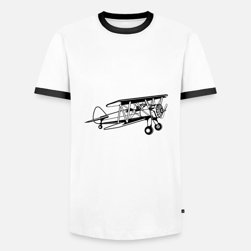 Doppeldecker Flugzeug Pilot Cooler Spruch Geschenk Männer Kontrast-T-Shirt