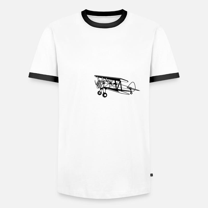 Doppeldecker Flugzeug Pilot Cooler Spruch Geschenk Männer Kontrast-T-Shirt