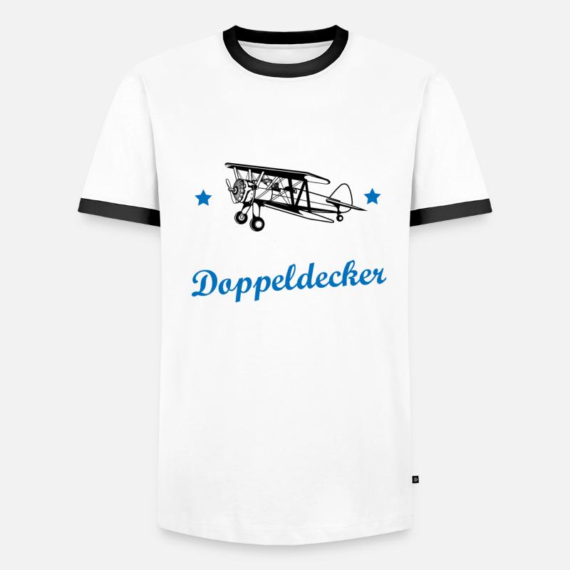 Doppeldecker Flugzeug Pilot Cooler Spruch Geschenk Männer Kontrast-T-Shirt