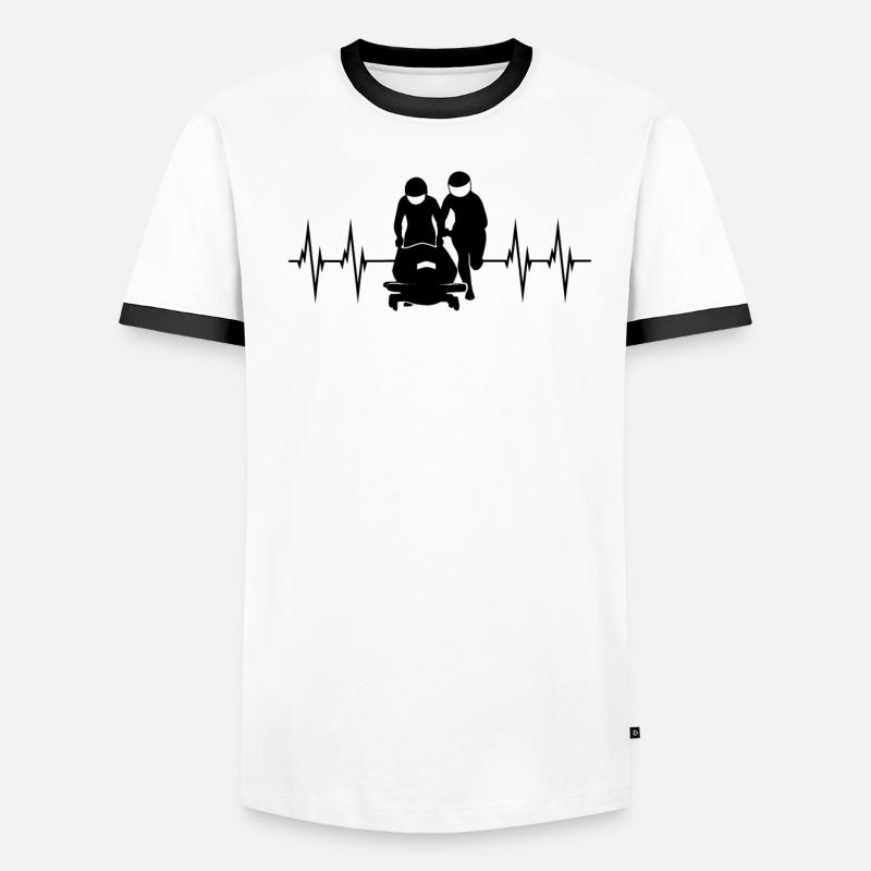 Bobsleigh driver ECG ligne bobsleighing bobsleigh cadeau T-shirt contrasté Homme