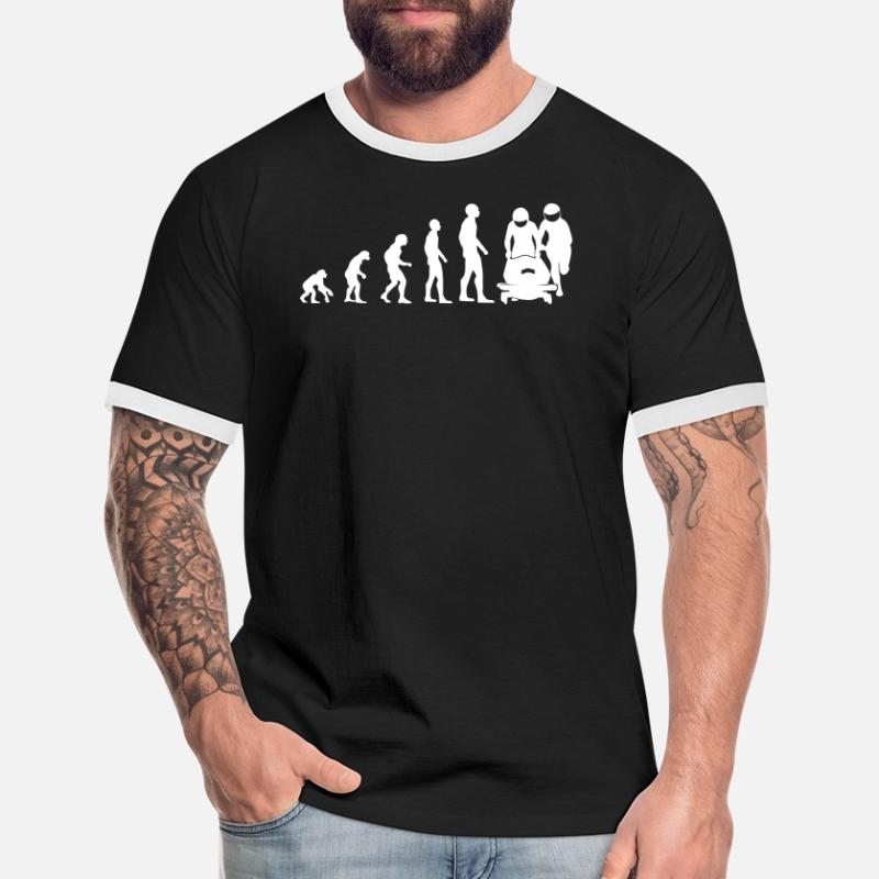 Bobsleigh Evolution Bobsleighing Bobsleigh Cadeau T-shirt contrasté Homme
