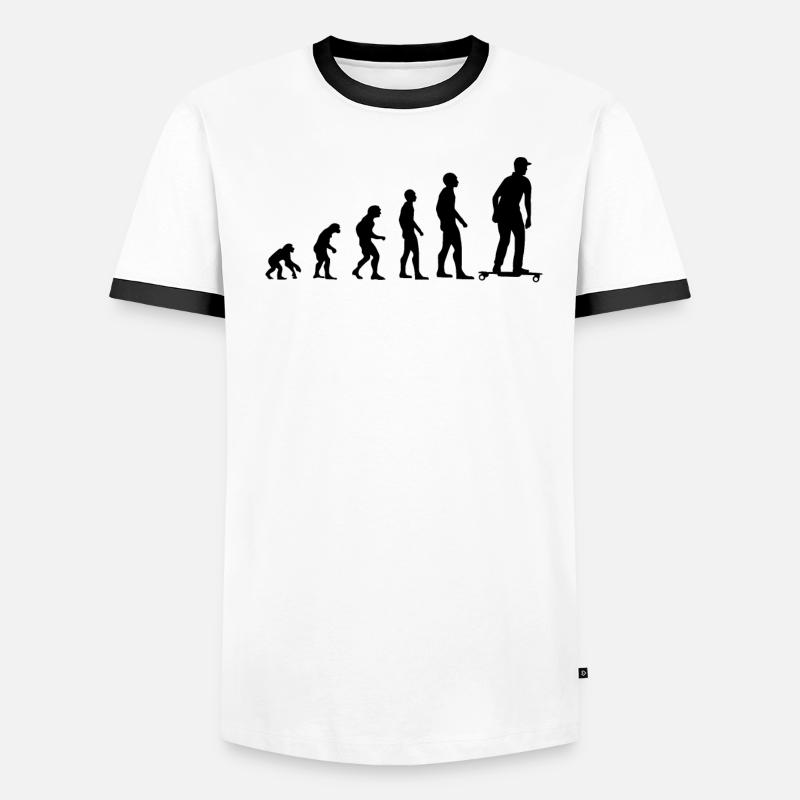 Skater Evolution Skateboard électrique Cadeau T-shirt contrasté Homme