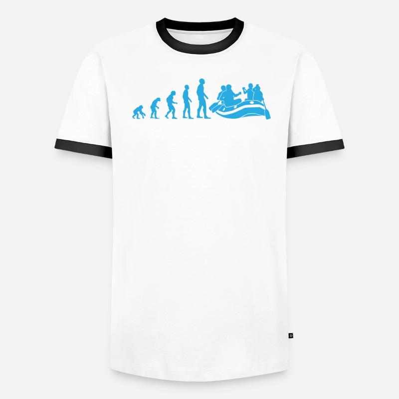Rafting Evolution White Water Boating Gift Men's Ringer Shirt