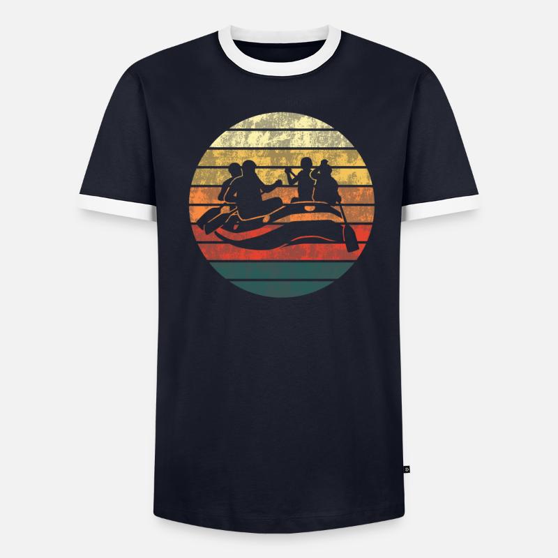 Rafting en eau vive Bateau Rétro Cadeau T-shirt contrasté Homme