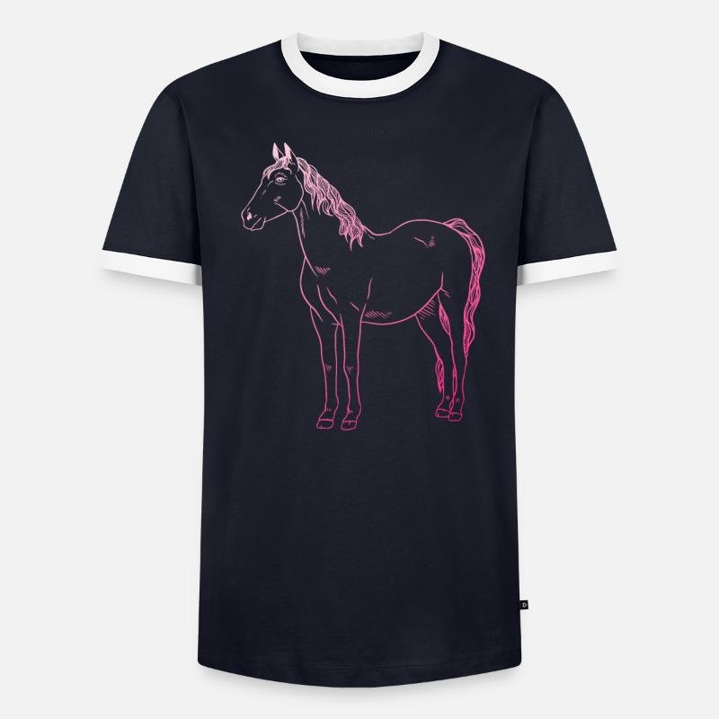 Cadeau de conception de cheval T-shirt contrasté Homme