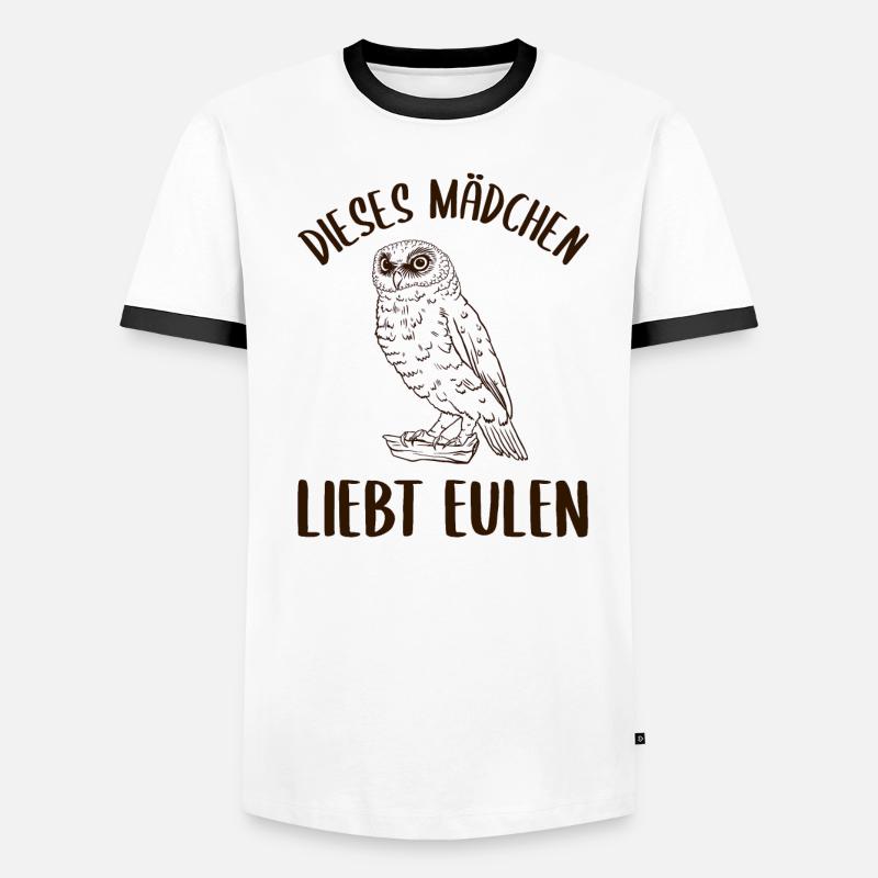 Mädchen Eulenliebhaber Inbrunst Statement Männer Kontrast-T-Shirt