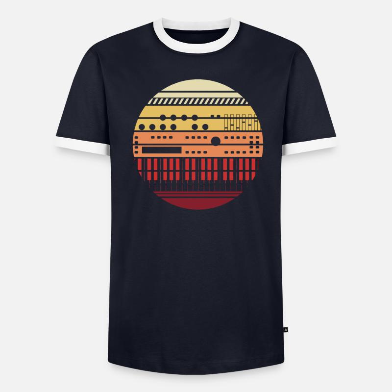 Conception de musique de synthétiseur rétro T-shirt contrasté Homme