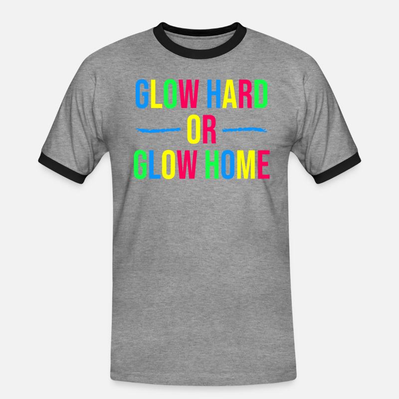 Strahle stark oder strahle daheim - Männer Kontrast-T-Shirt - Grau meliert/Schwarz