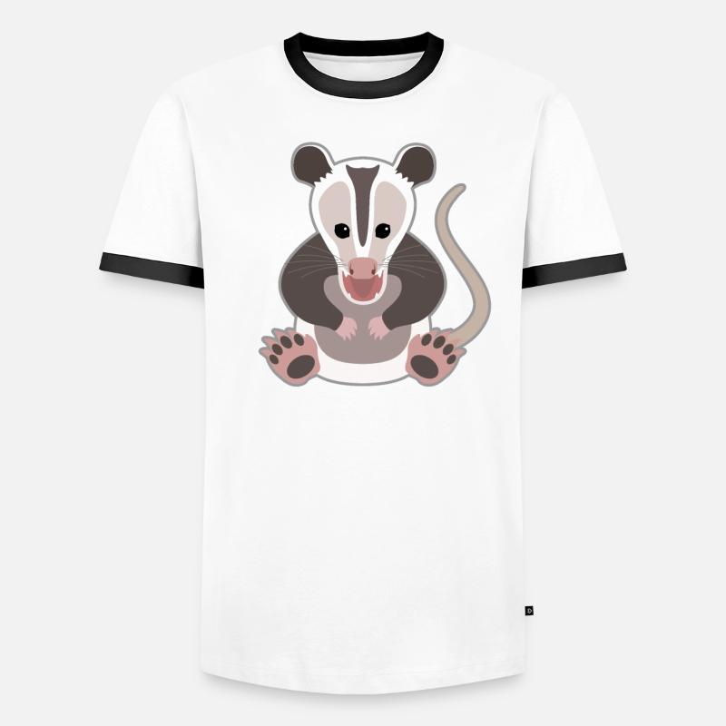 Conception surprise de l’effet aha d’opossum T-shirt contrasté Homme