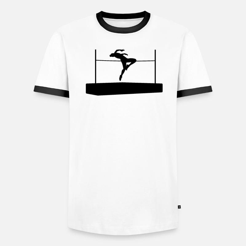 Hochsprung Athlet Sprung Dynamik Geschenk Männer Kontrast-T-Shirt