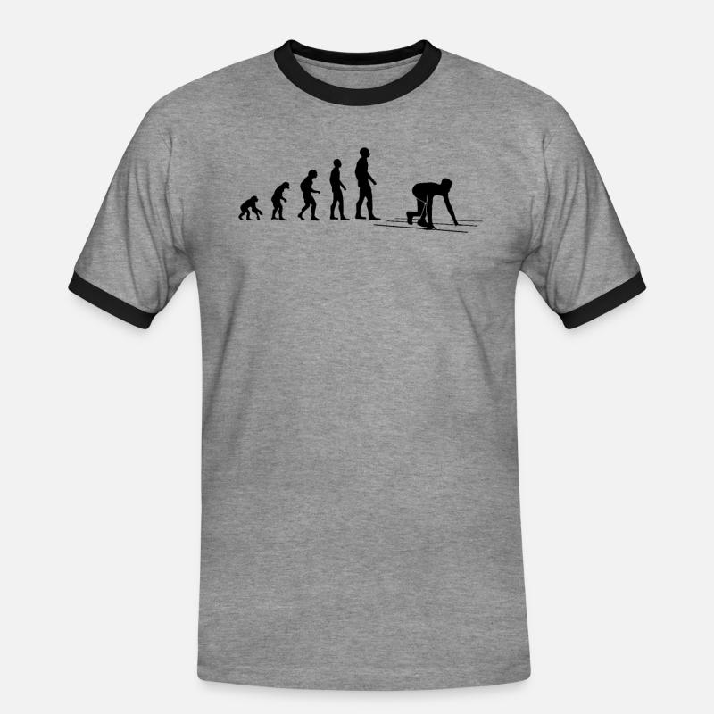 Sprint Evolution Runner Gift - Men's Ringer Shirt - heather grey/black