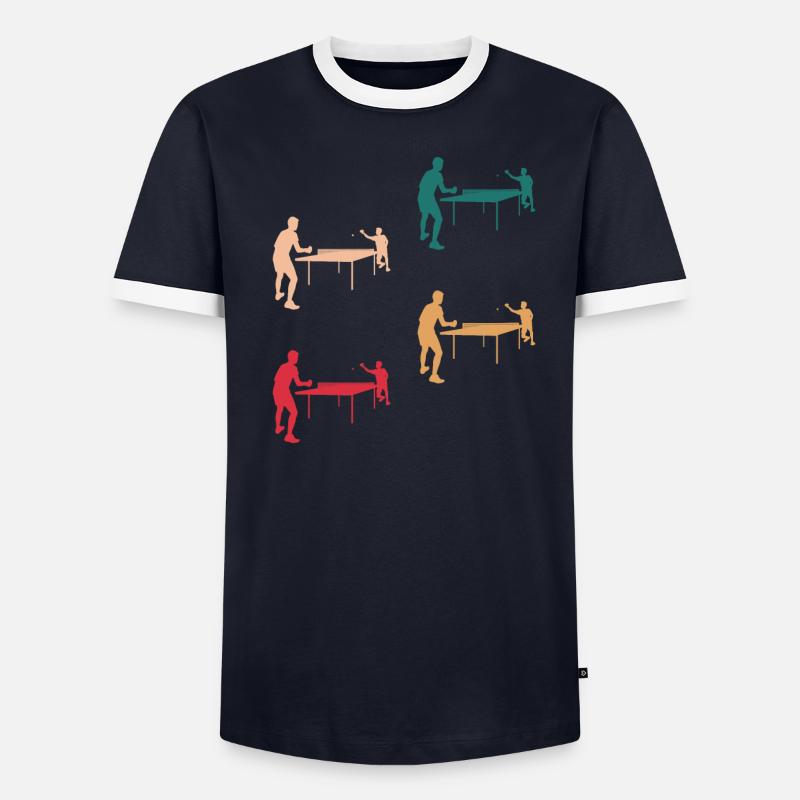 Conception colorée de match de tennis de table T-shirt contrasté Homme