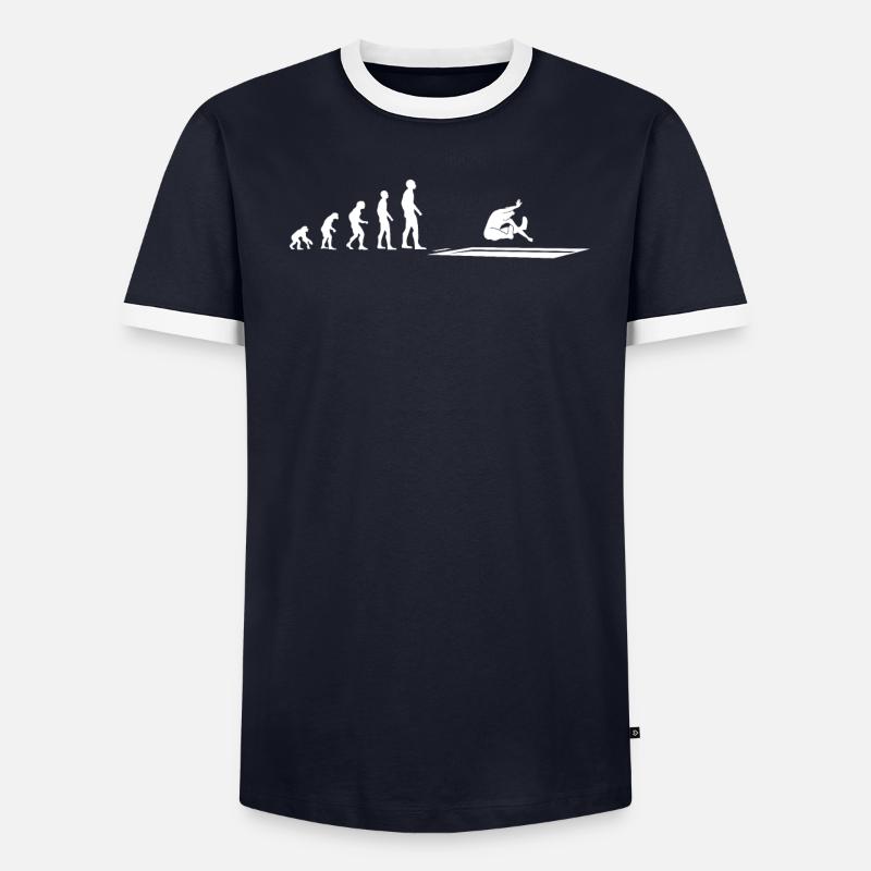 Evolution Weitsprung Athlet - Geschenk - Männer Kontrast-T-Shirt - undefined