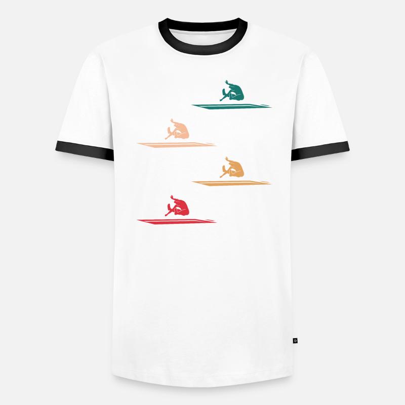 Weitsprung Athletik Dynamik Geschenk Männer Kontrast-T-Shirt