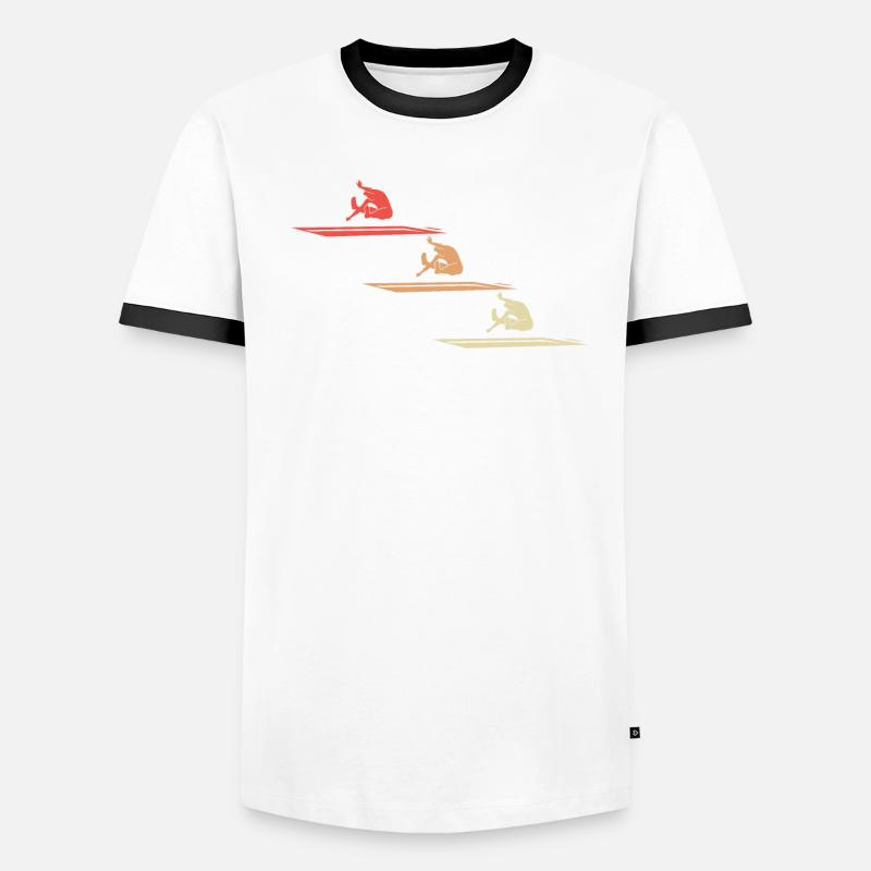 Weitsprung Athletik Dynamik Geschenk Männer Kontrast-T-Shirt