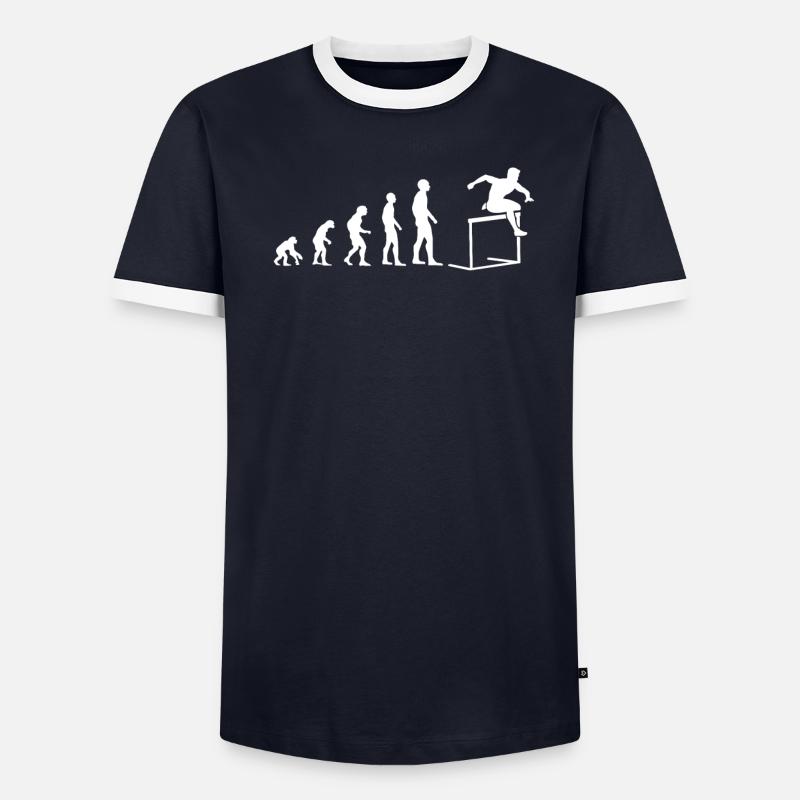 Evolution Hindernislauf Sport Evolutionär - Männer Kontrast-T-Shirt - undefined