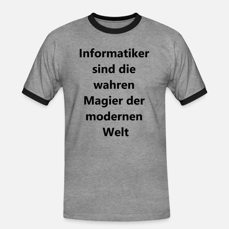 Magische Code Geschenk - Männer Kontrast-T-Shirt - Grau meliert/Schwarz