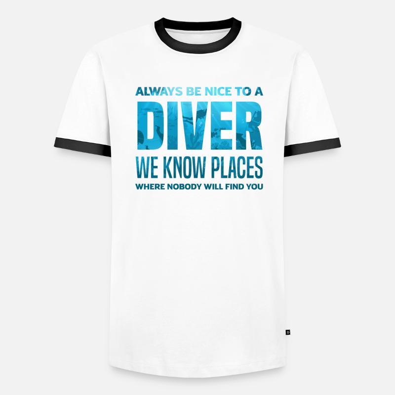 Diving Divers Funny Diver Gift Men's Ringer Shirt