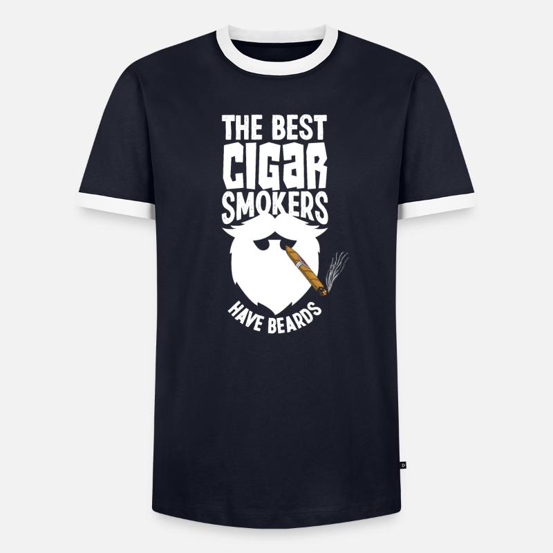 Zigarre Und Bart Zigarrenraucher Geschenk - Männer Kontrast-T-Shirt - undefined